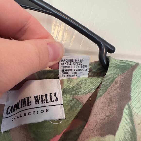 Vintage Caroline Wells Collection Rose Midi Dress Size 6 Tea Garden Party Floral - Picture 4 of 11